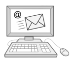 Illustration: Computerbildschirm zeigt neue E-Mail an