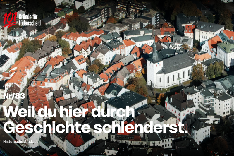 Kampagnenbild mit Luftbild der Altstadt.