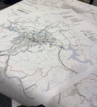 Nahaufnahme eines Stadtplans