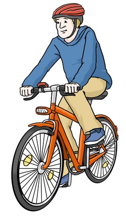 Illustration: Ein Mann fährt Fahrrad