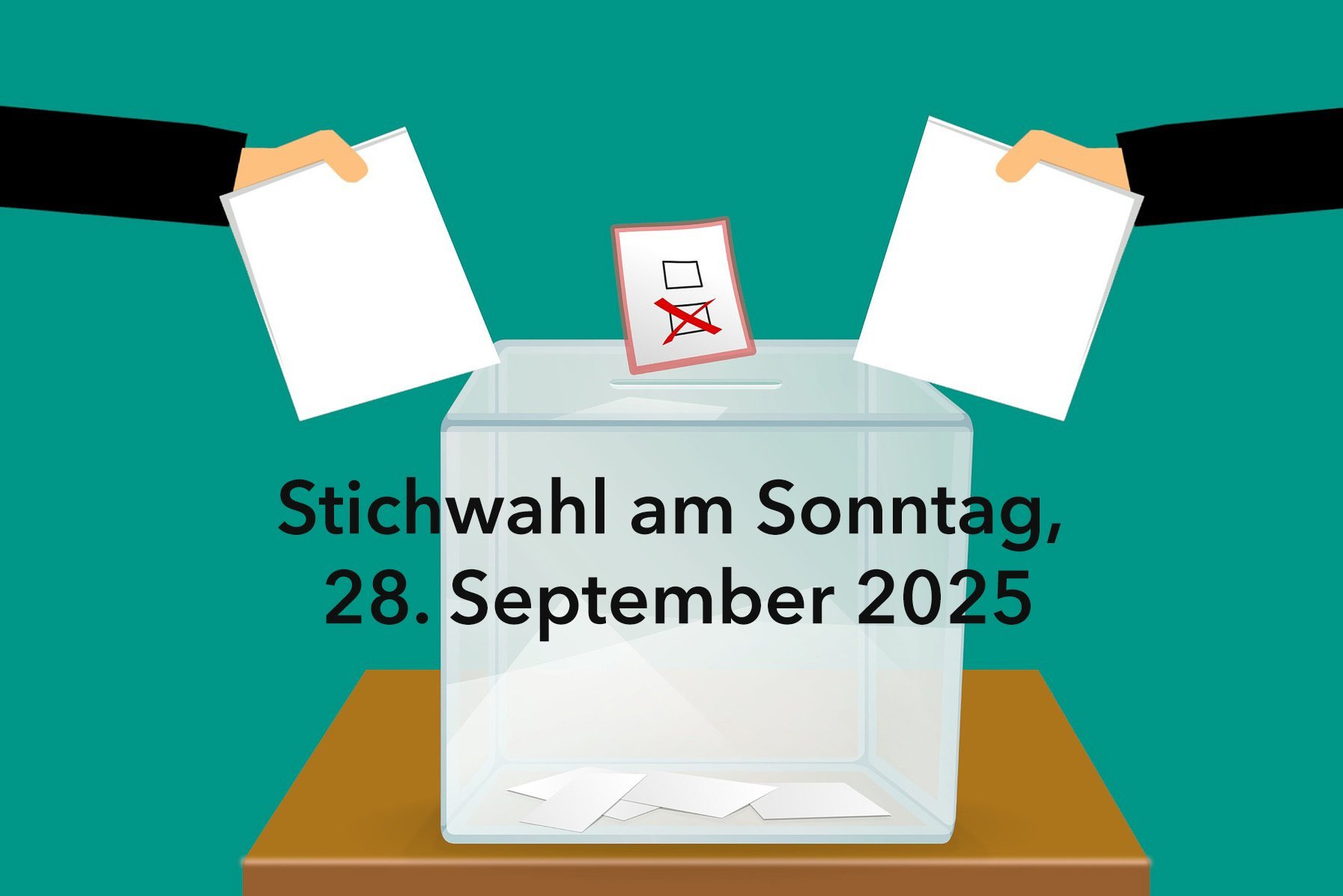 Grafik mit einer Wahlurne