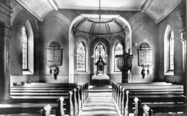 Eine undatierte Innenansicht der ev. Kirche Oberrahmede