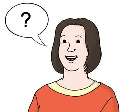 Illustration: Frau stellt eine Frage