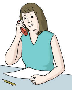 Illustration: Eine Frau telefoniert.