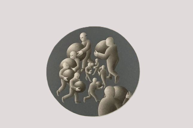 Zwei Kunstknöpfe aus der Sammlung der Galerie