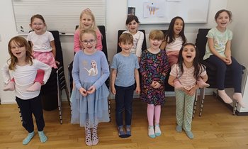 Gruppenbild der Singspatzen (Vorschulkinder)