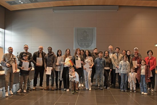 Gruppenfoto vom Einbürgerungsempfang im März 2026