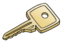 Illustration: Ein goldener Schlüssel