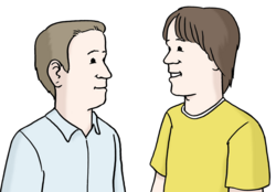 Illustration: Zwei Männer unterhalten sich