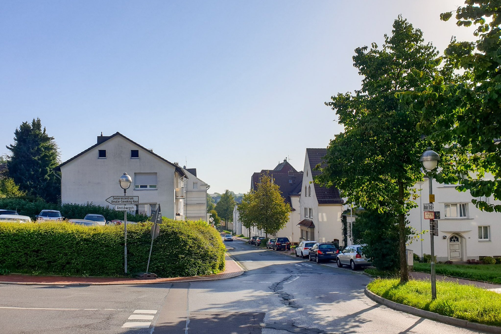 Die Honseler Straße an der Einmündung zur Annabergstraße. 